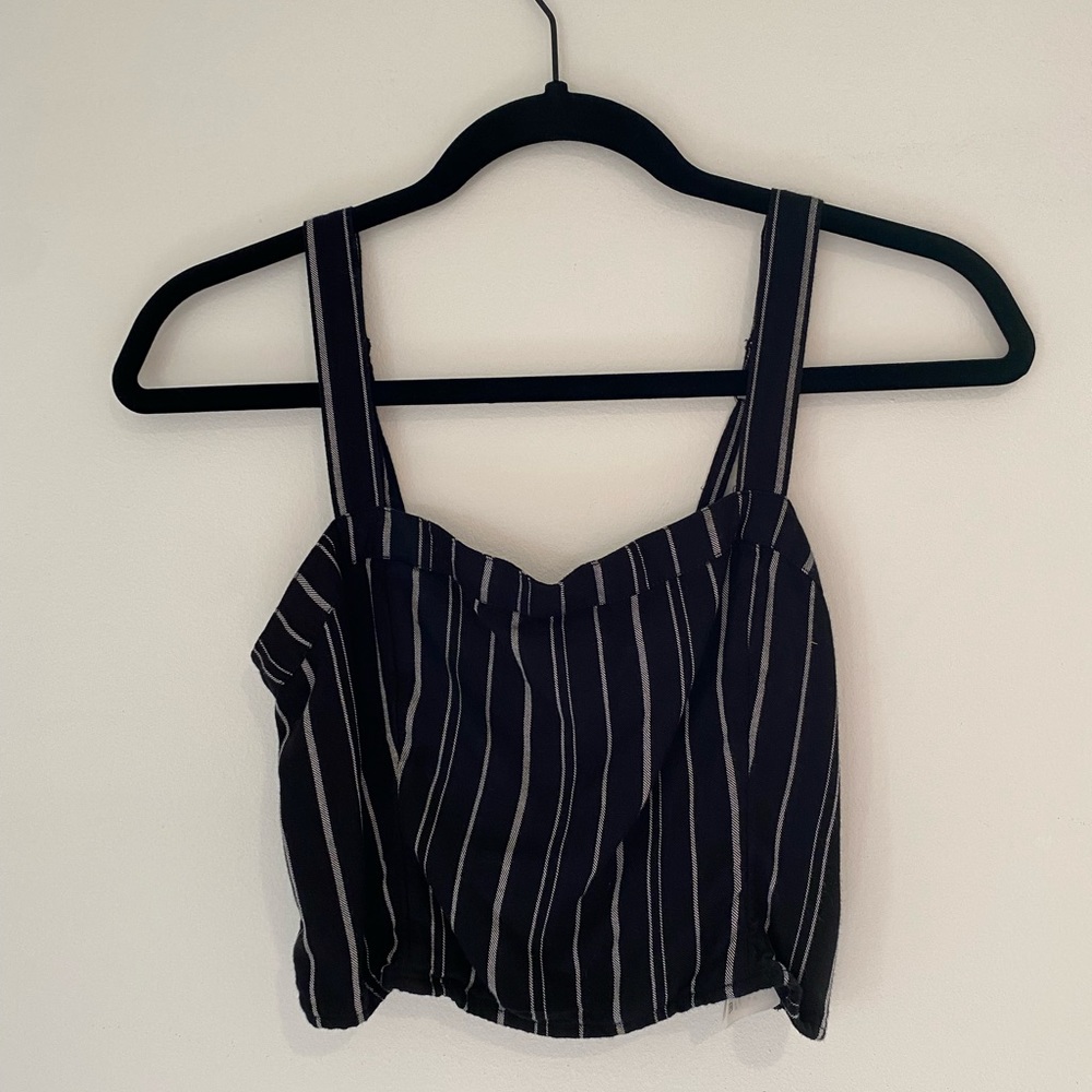 Hollister striped crop tank top